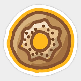 Cute simple mocha donut sketch Sticker